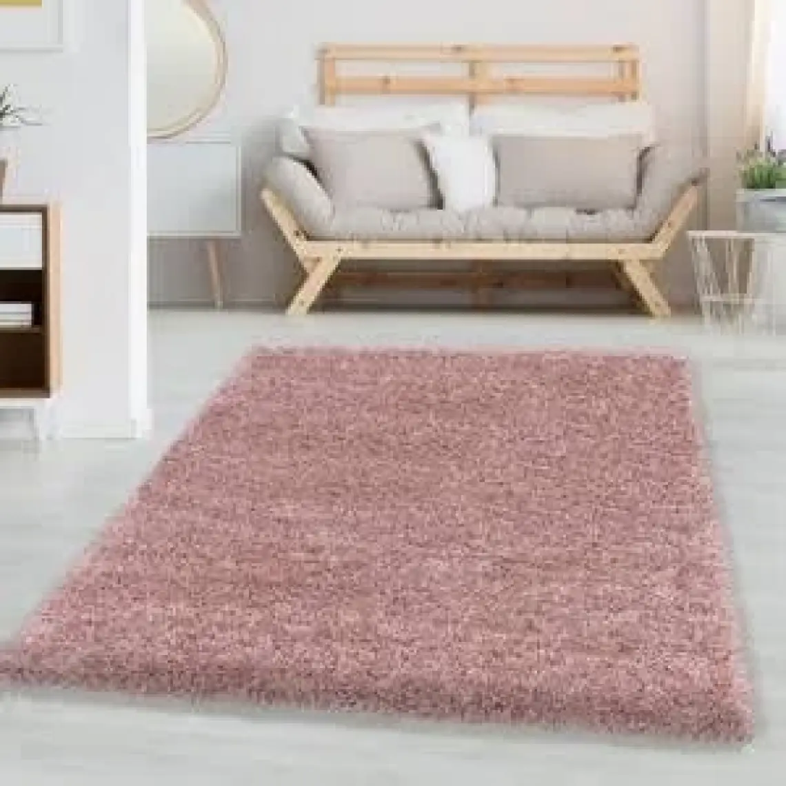 Red Halı Halı Yüksek Tüylü Pembe Kabarık Uzun Tüylü Shaggy Flokati Oturma Odası Halı