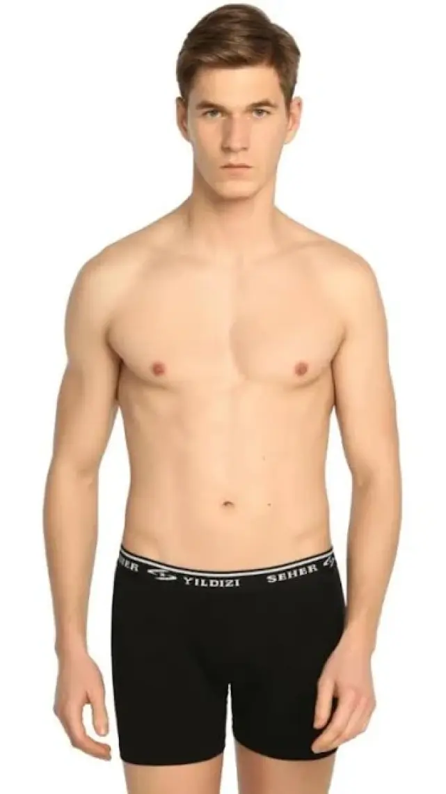 Seher Yıldızı Seher Yıldız 0060 Erkek Elestan Boxer Siyah