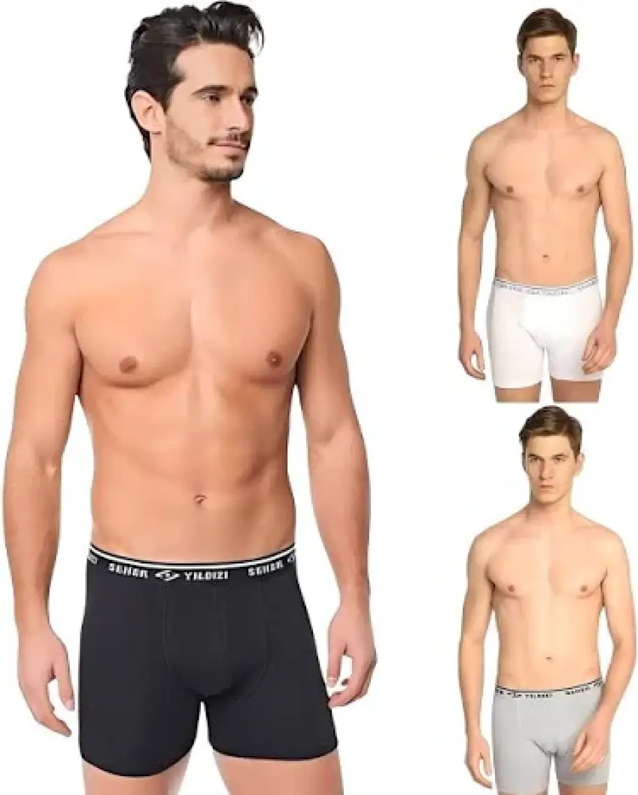 Seher Yıldızı Seher Yıldız 0060 Erkek Elestan Boxer Siyah