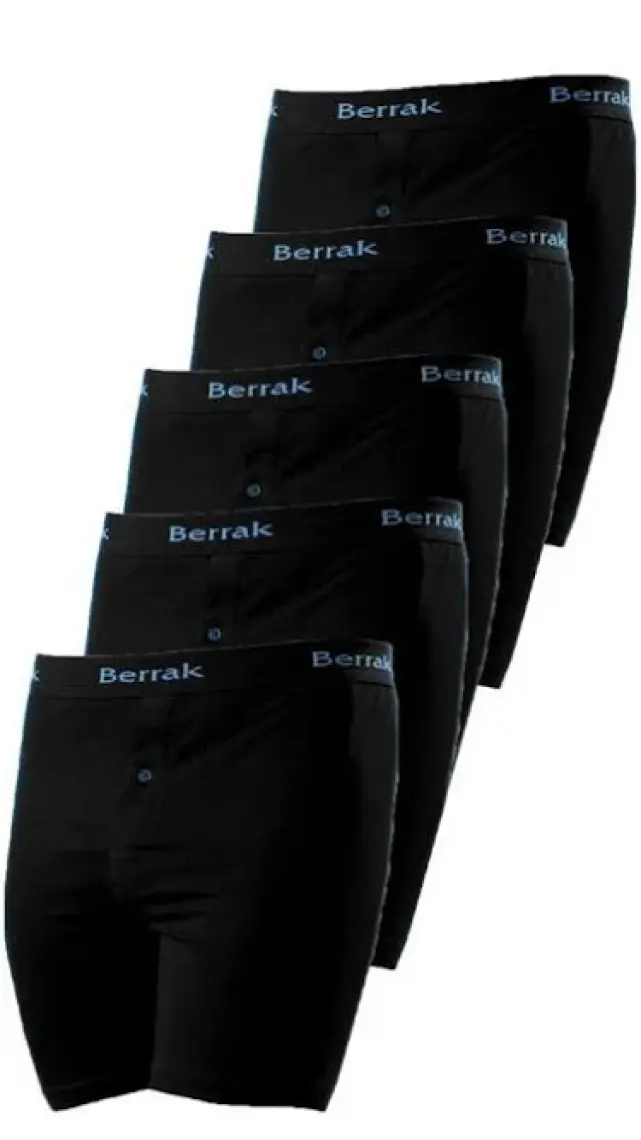 Berrak Iç Giyim Erkek Düğmeli Likralı Uzun Paçalı Boxer 5li Paket