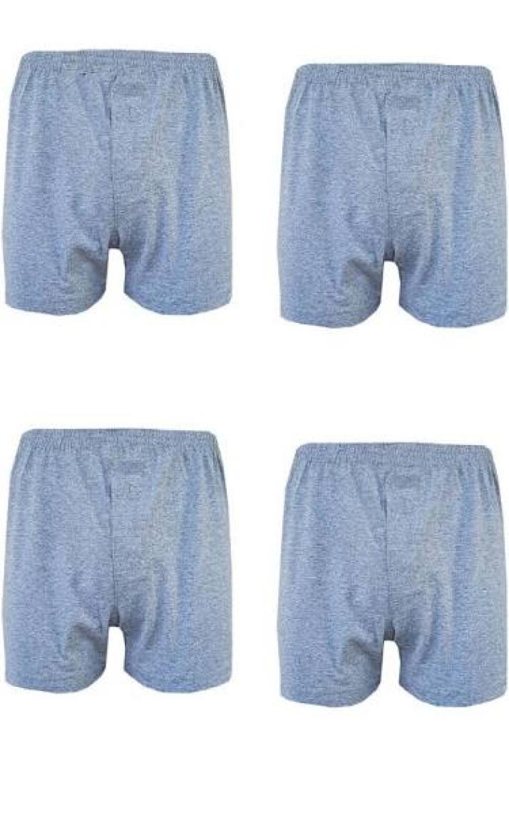 Hepsine Rakip 4lü Erkek Düğmeli Boxer Ekonomik %100 Pamuklu Paçalı Don