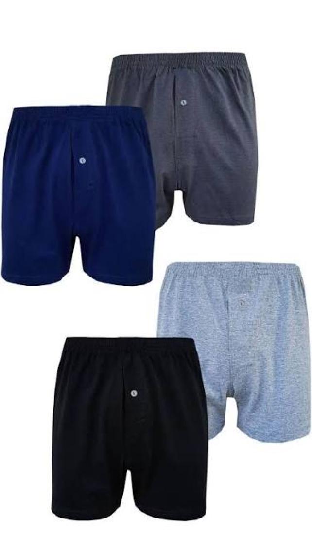 Hepsine Rakip 4lü Erkek Düğmeli Boxer Ekonomik %100 Pamuklu Paçalı Don