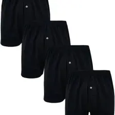 Hepsine Rakip 4lü Erkek Düğmeli Boxer Ekonomik %100 Pamuklu Paçalı Don