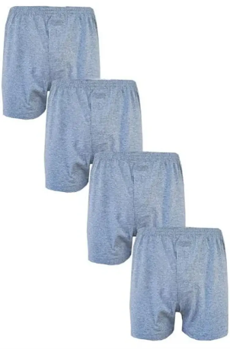 Hepsine Rakip 4lü Erkek Düğmeli Boxer Ekonomik %100 Pamuklu Paçalı Don