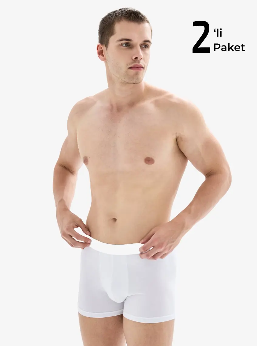 BLACKSPADE 9324 ERKEK MOOD 2 Lİ BEYAZ BOXER