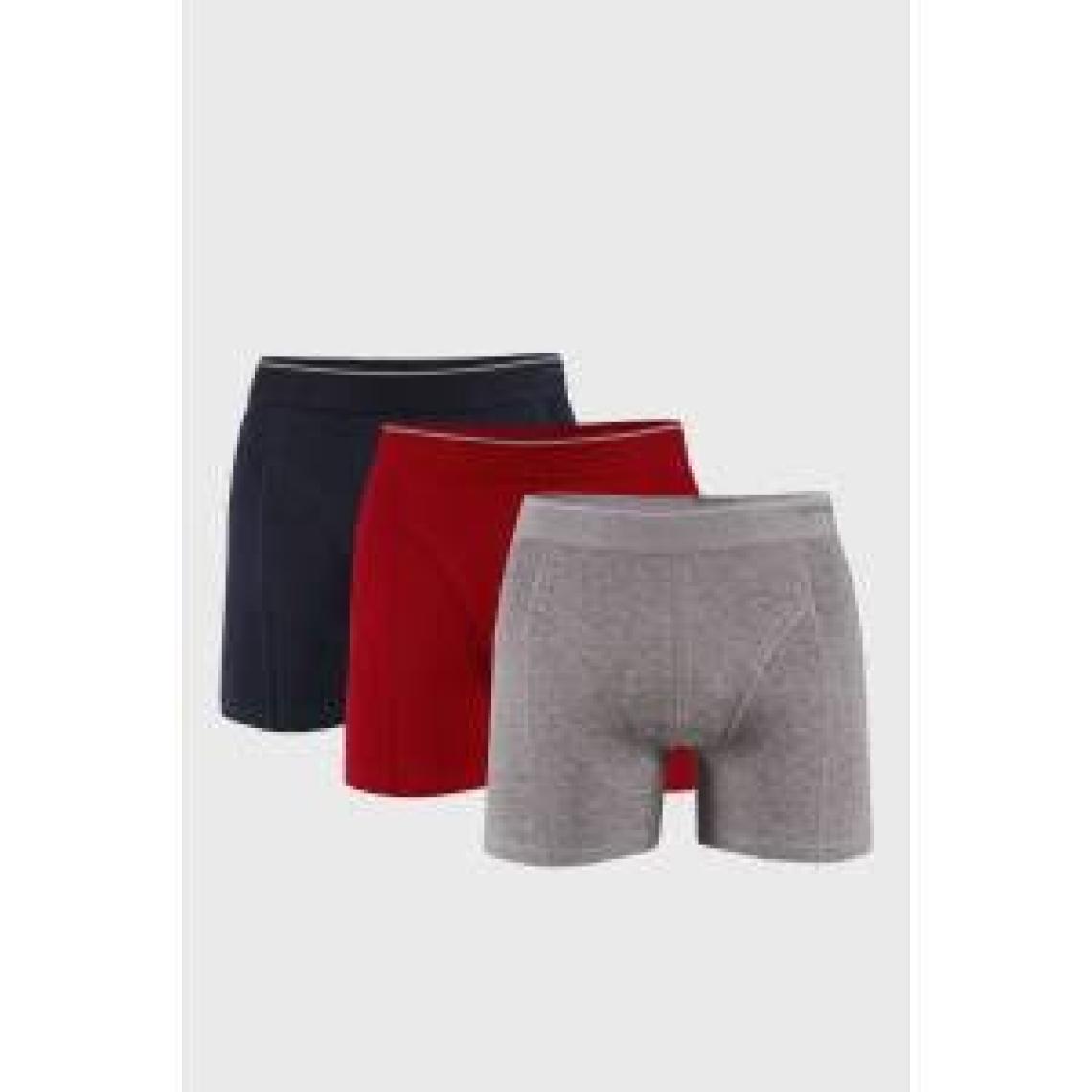 BLACKSPADE 9673 ERKEK TENDER COTTON 3 LÜ GRİ-KIRMIZI-LACİVERT BOXER