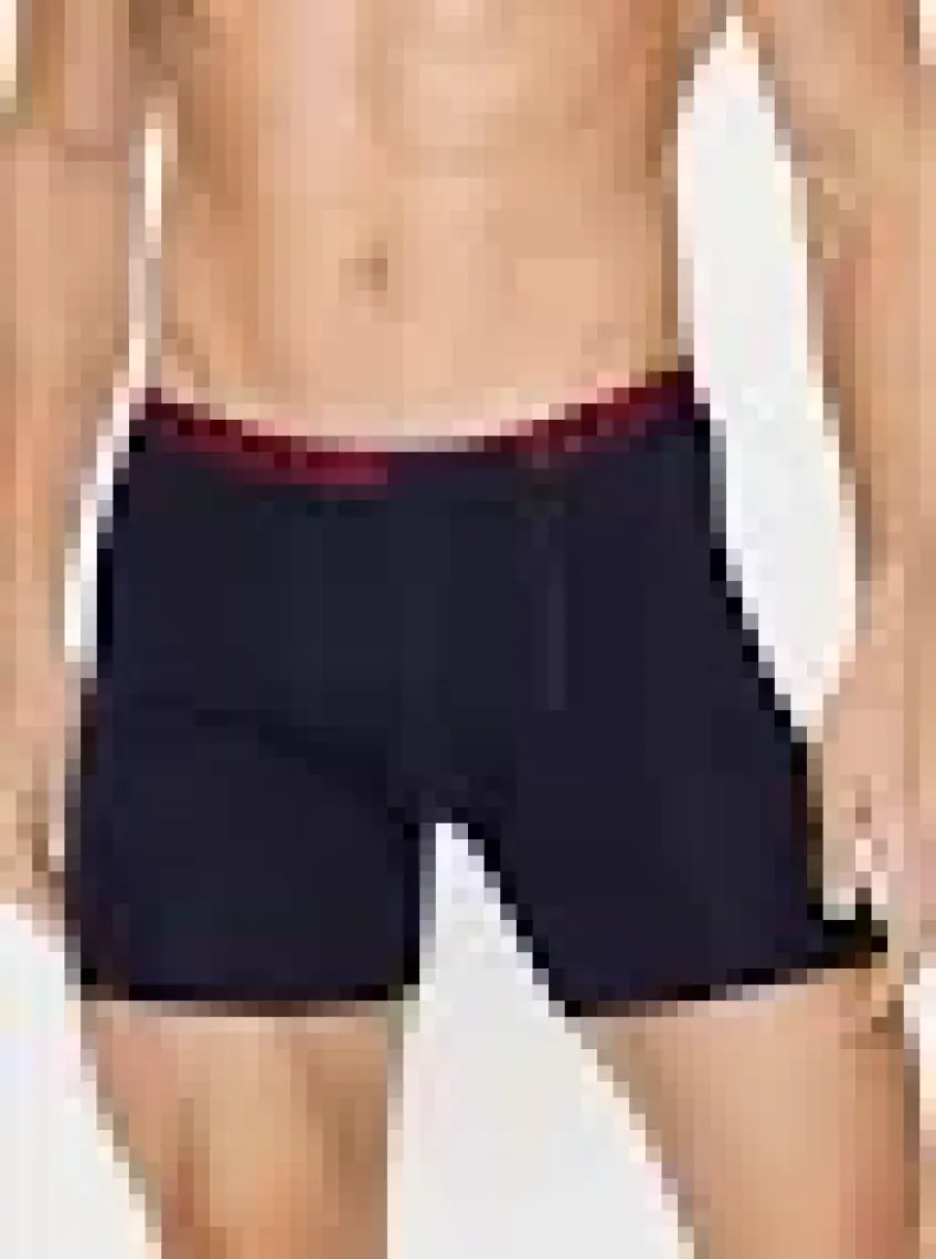 U.S. Polo Assn. Erkek Kırmızı - Gri Melanj - Lacivert 3'lü Uzun Paçalı Boxer