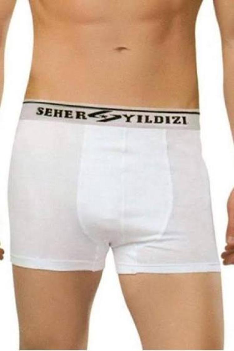 Seher Yıldız 6'lı Paket Erkek Likralı Elastan Boxer Külot  Siyah