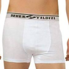Seher Yıldız 6'lı Paket Erkek Likralı Elastan Boxer Külot  Siyah