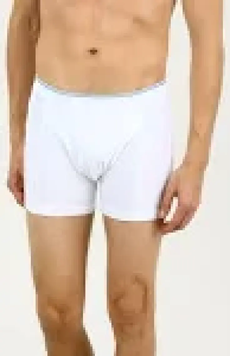 Çift Kaplan Erkek Elastanlı Beyaz Boxer 0889