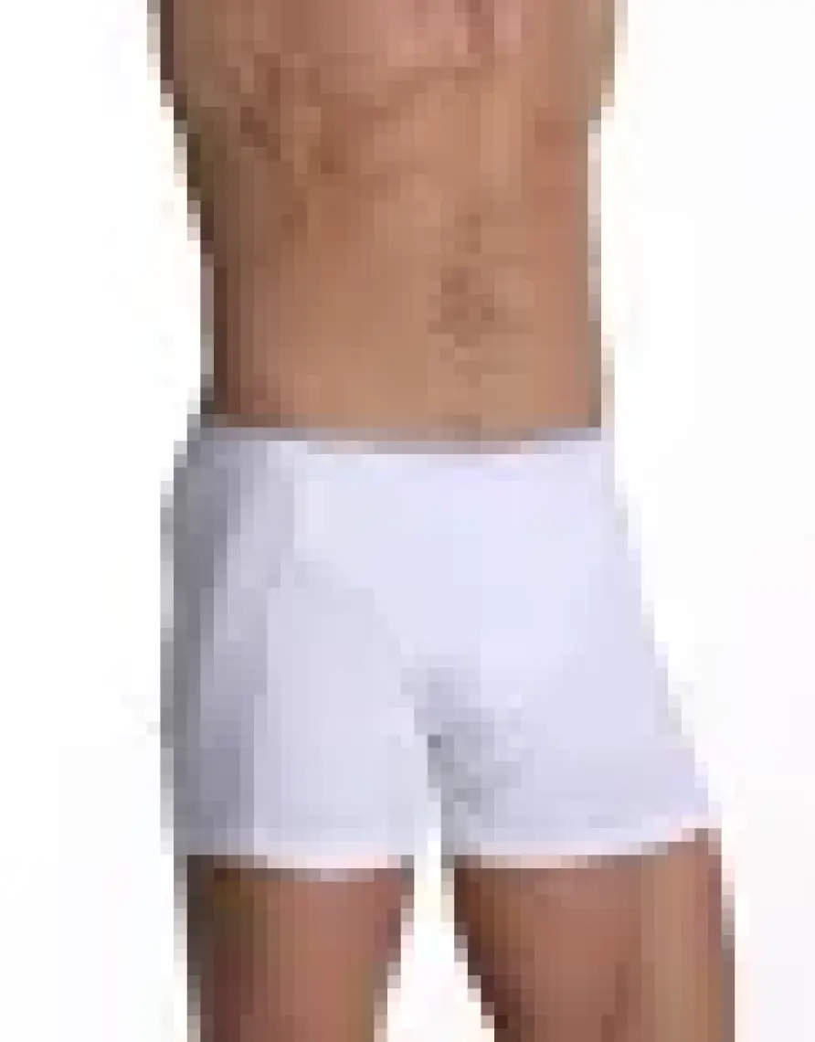 Çift Kaplan Erkek Elastanlı Beyaz Boxer 0889