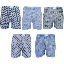 Hepsine Rakip 5li Erkek Desenli Boxer Ekonomik Ince Pamuklu Paçalı Don