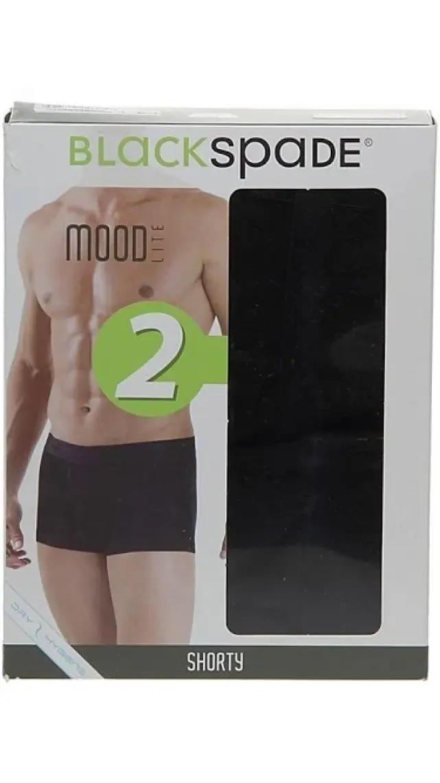 Blackspade 9323 Erkek Boxer Shorty 2'li Paket Mood - Siyah