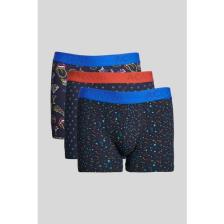 Altınyıldız Classics Erkek Lacivert-saks Mavi 3'lü Pamuklu Esnek Boxer Paketi