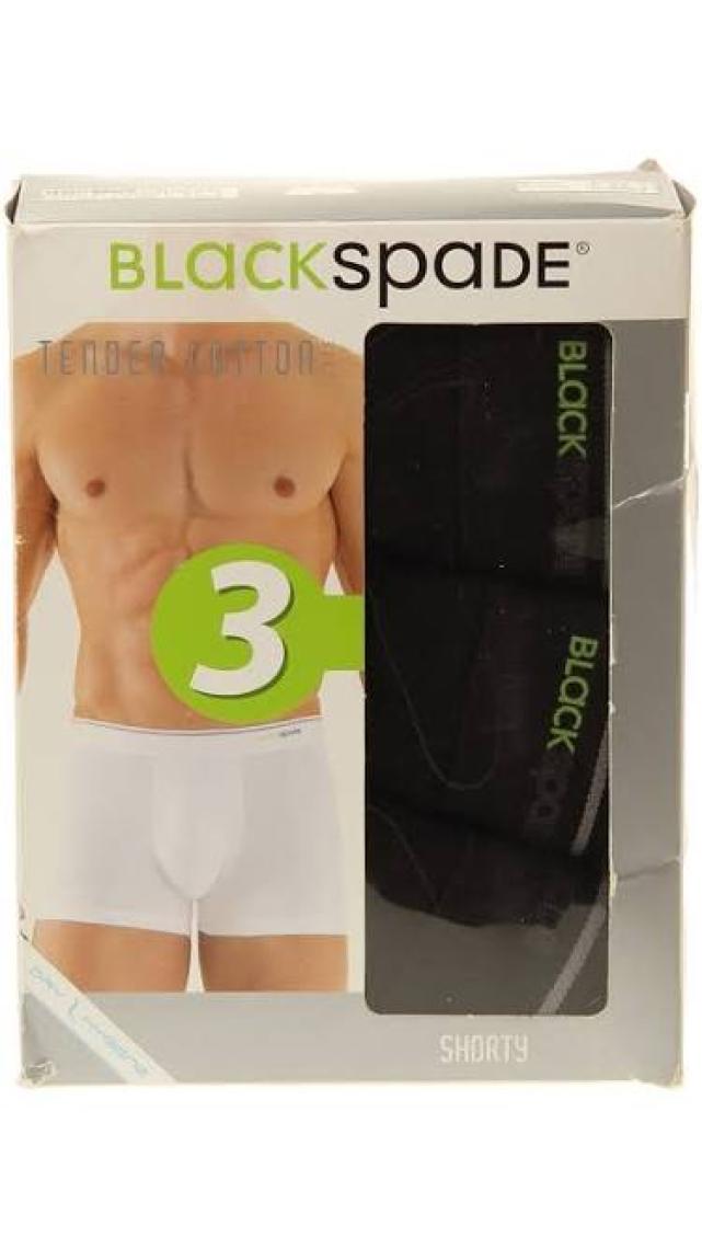 BLACKSPADE 9670 ERKEK TENDER COTTON SHORTY 3 LÜ SİYAH BOXER