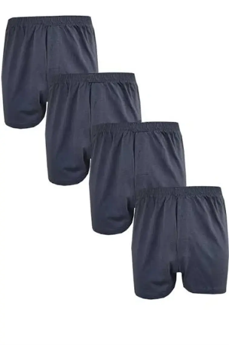 Hepsine Rakip 4lü Erkek Düğmeli Boxer Ekonomik %100 Pamuklu Paçalı Don
