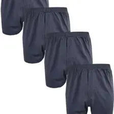 Hepsine Rakip 4lü Erkek Düğmeli Boxer Ekonomik %100 Pamuklu Paçalı Don