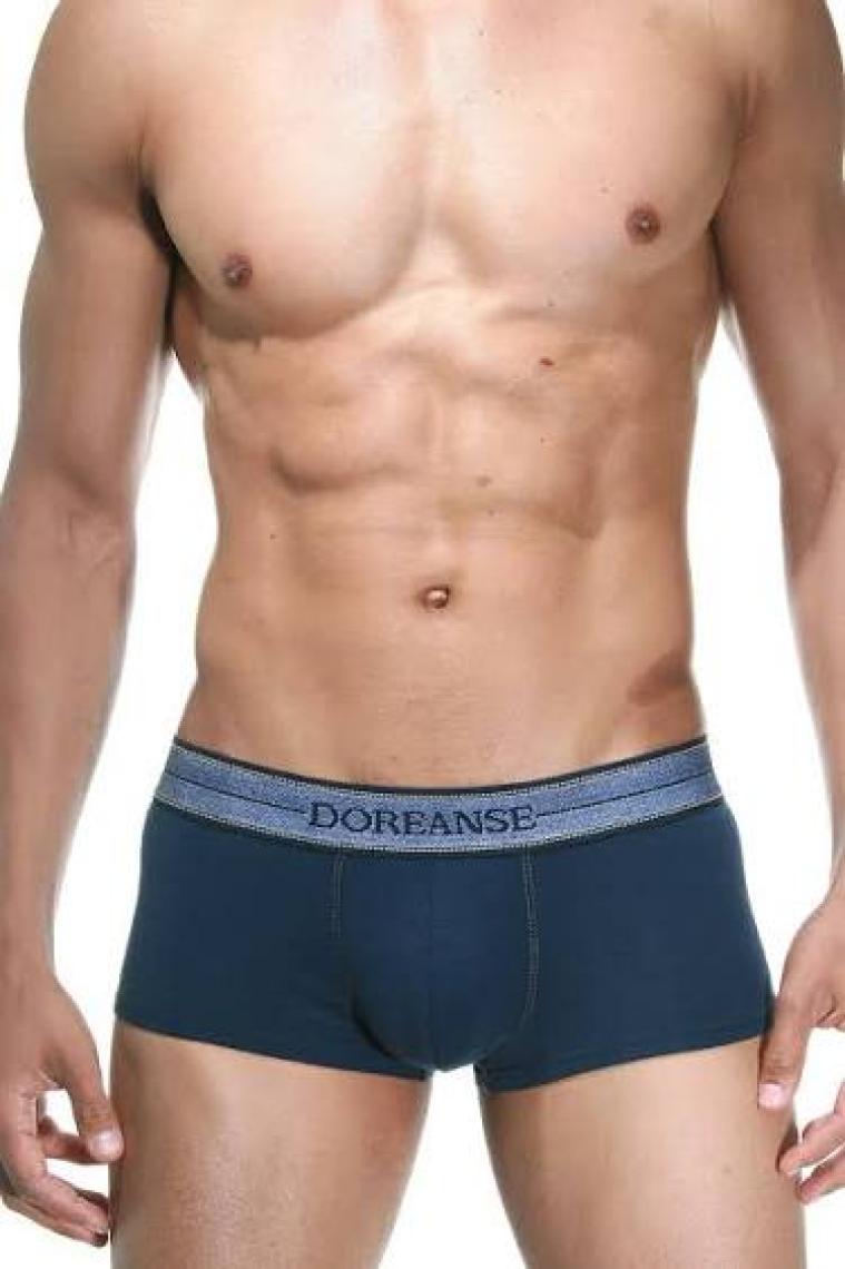 DOREANSE 1774 ERKEK MİNİ PAÇA KOT DESEN MAVİ BOXER