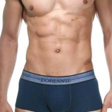 DOREANSE 1774 ERKEK MİNİ PAÇA KOT DESEN MAVİ BOXER