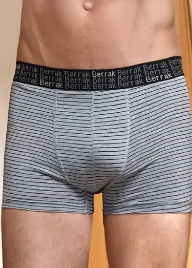 Berrak 4475 Erkek Likrali Pamuk Boxer Siyah