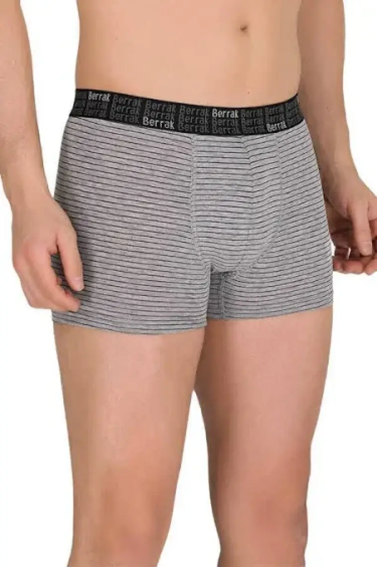 Berrak 4475 Erkek Likrali Pamuk Boxer Siyah