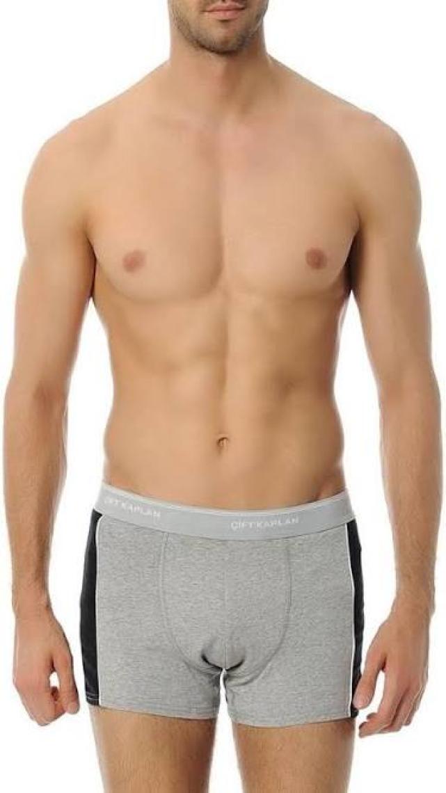Çift Kaplan Erkek Elastanlı Biyeli Siyah Boxer 0850