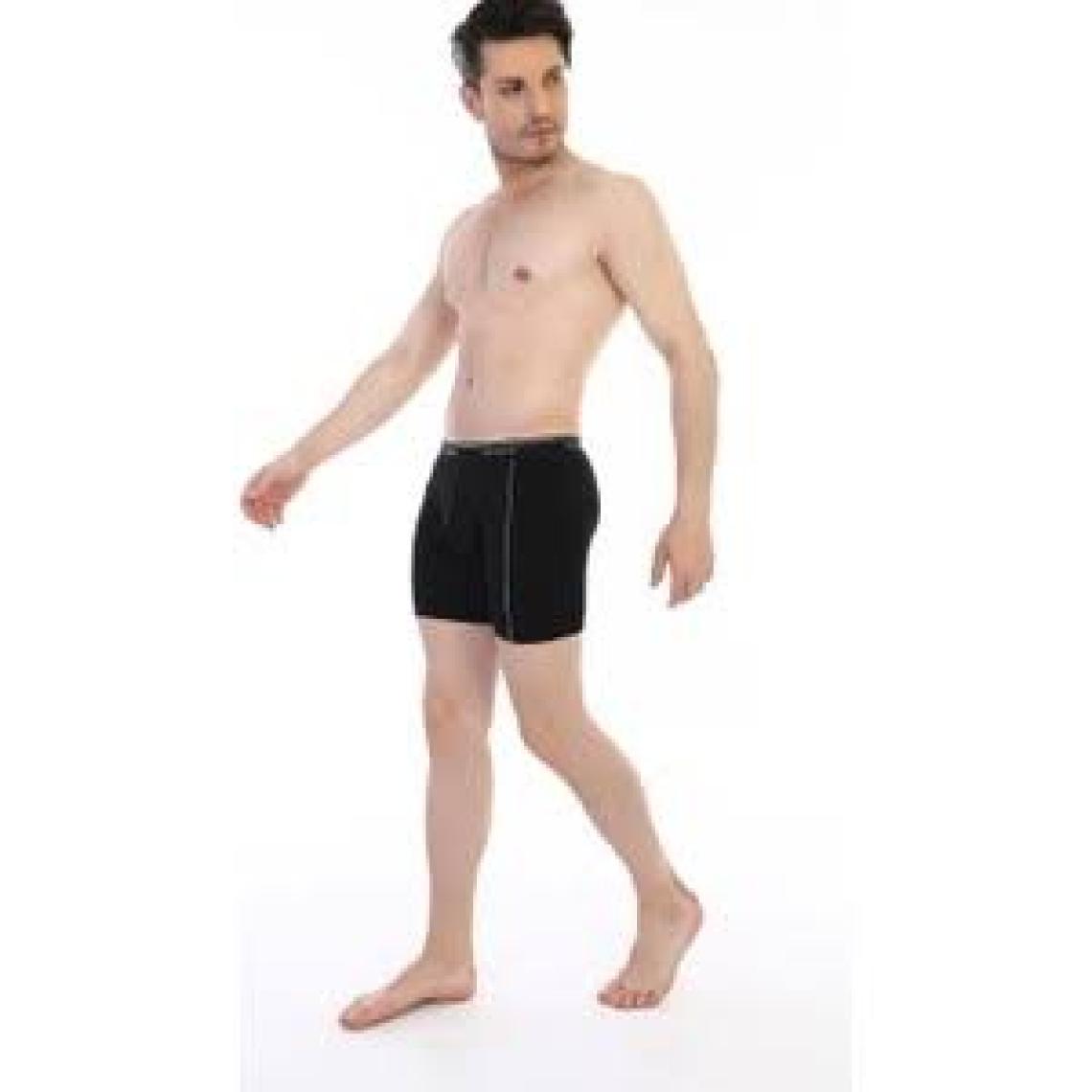 Çift Kaplan Erkek Elastanlı Biyeli Siyah Boxer Şort 0880