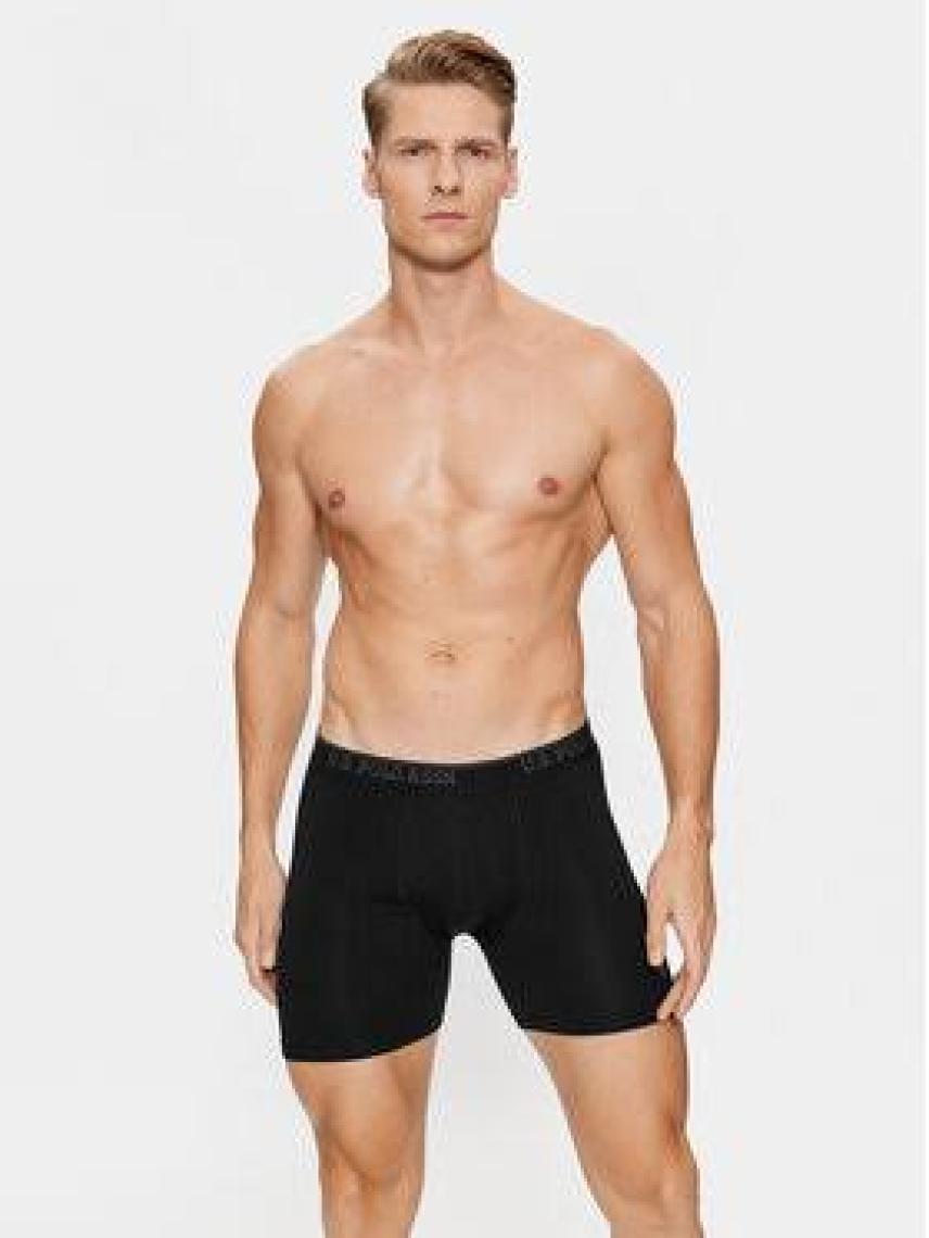 U.S.POLO 80454 ERKEK 3 LÜ LİKRALI COTON UZUN PAÇA SİYAH BOXER
