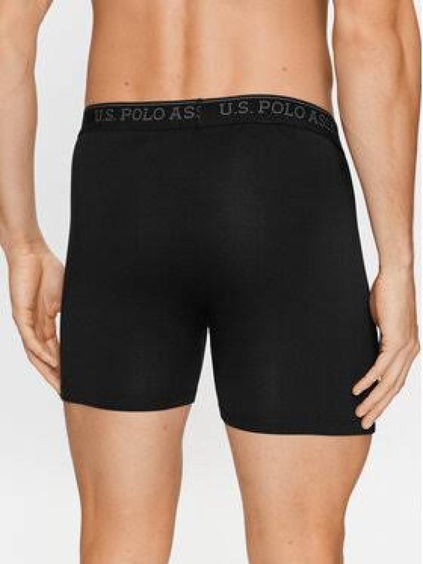 U.S.POLO 80454 ERKEK 3 LÜ LİKRALI COTON UZUN PAÇA SİYAH BOXER