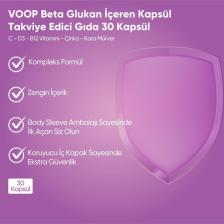 Voop Beta Glukan Kara Mürver, C Vitamini, Çinko Bitkisel Vegan 30 Kapsül