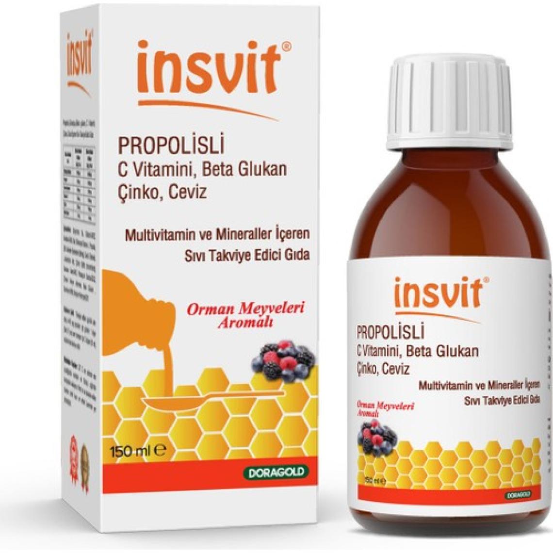 insvit Propolisli C Vitamini Çinko Ceviz Beta Glukan Ekinezya Orman Meyveleri Aromalı Şurup 150 ml