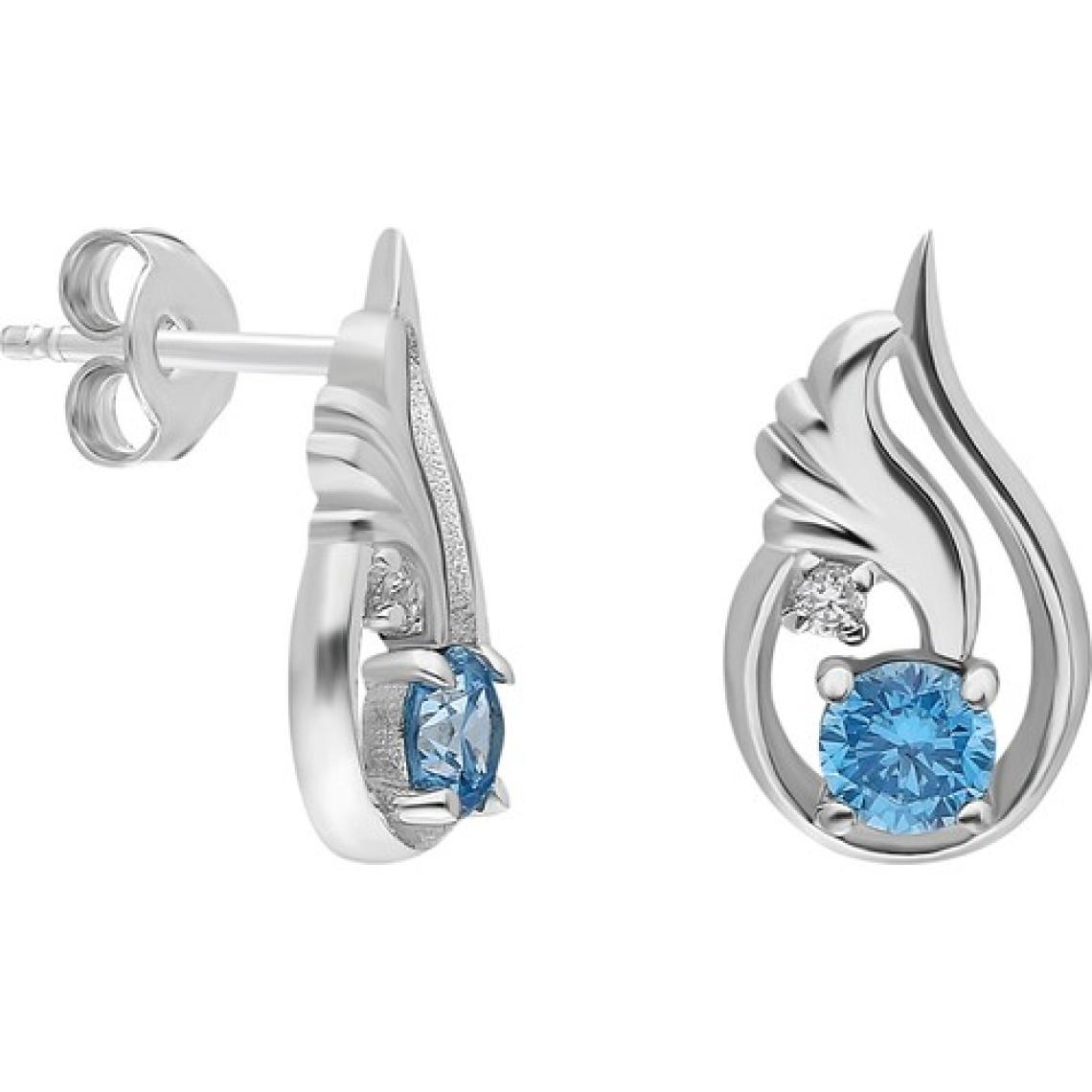 Chavin Topaz Melek Kanadı 0.04 Carat Pırlanta Gümüş Kolye Küpe Seti EI09