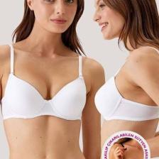 Pierrecardin 2'li Ekonomik Paket Beyaz 6005 Balenli Destekli Micro Sütyen Set