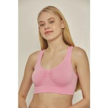 C&City C14001 Dikişsiz Sporcu Büstiyer Pembe Neon