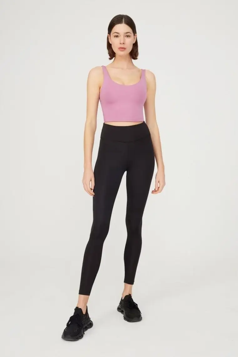 Los Ojos Antrasit Hafif Destekli Sırt Detaylı Kaplı Crop Top Spor Büstiyer