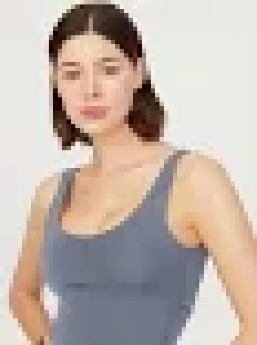 Los Ojos Antrasit Hafif Destekli Sırt Detaylı Kaplı Crop Top Spor Büstiyer