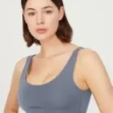 Los Ojos Antrasit Hafif Destekli Sırt Detaylı Kaplı Crop Top Spor Büstiyer