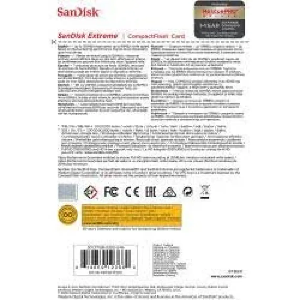SANDISK 32GB CF EXTREME KART 120MB/S SDCFXS-032G-X46