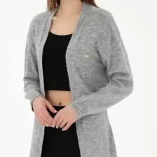 U.S. Polo Assn. Kadın Gri Melanj Hırka (Triko) 50297102-VR086