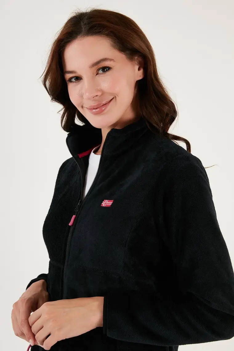 Lela Slim Fit Anti-Pilling Tüylenme Yapmayan Yumuşak Dokulu Fermuarlı Polar Hırka Kadın Hırka 5907017