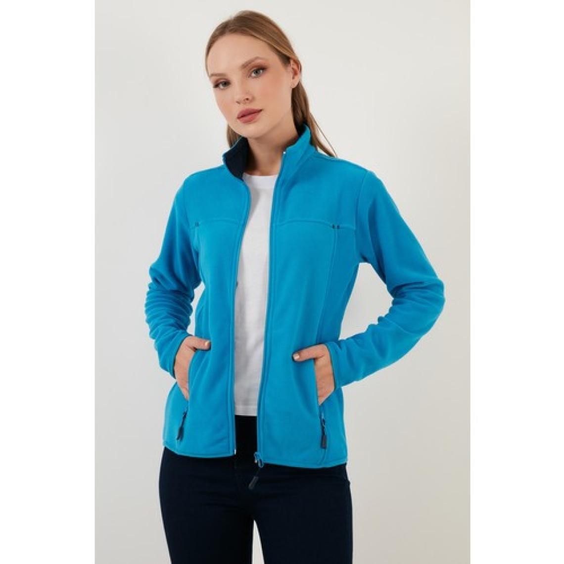 Lela Slim Fit Anti-Pilling Tüylenme Yapmayan Fermuarlı Cepli Polar Hırka Bayan POLAR 5907002