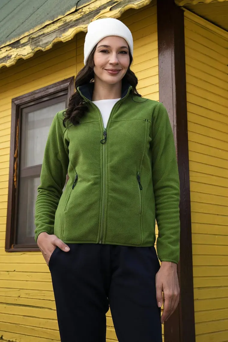 Lela Slim Fit Anti-Pilling Tüylenme Yapmayan Fermuarlı Cepli Polar Hırka Bayan POLAR 5907002