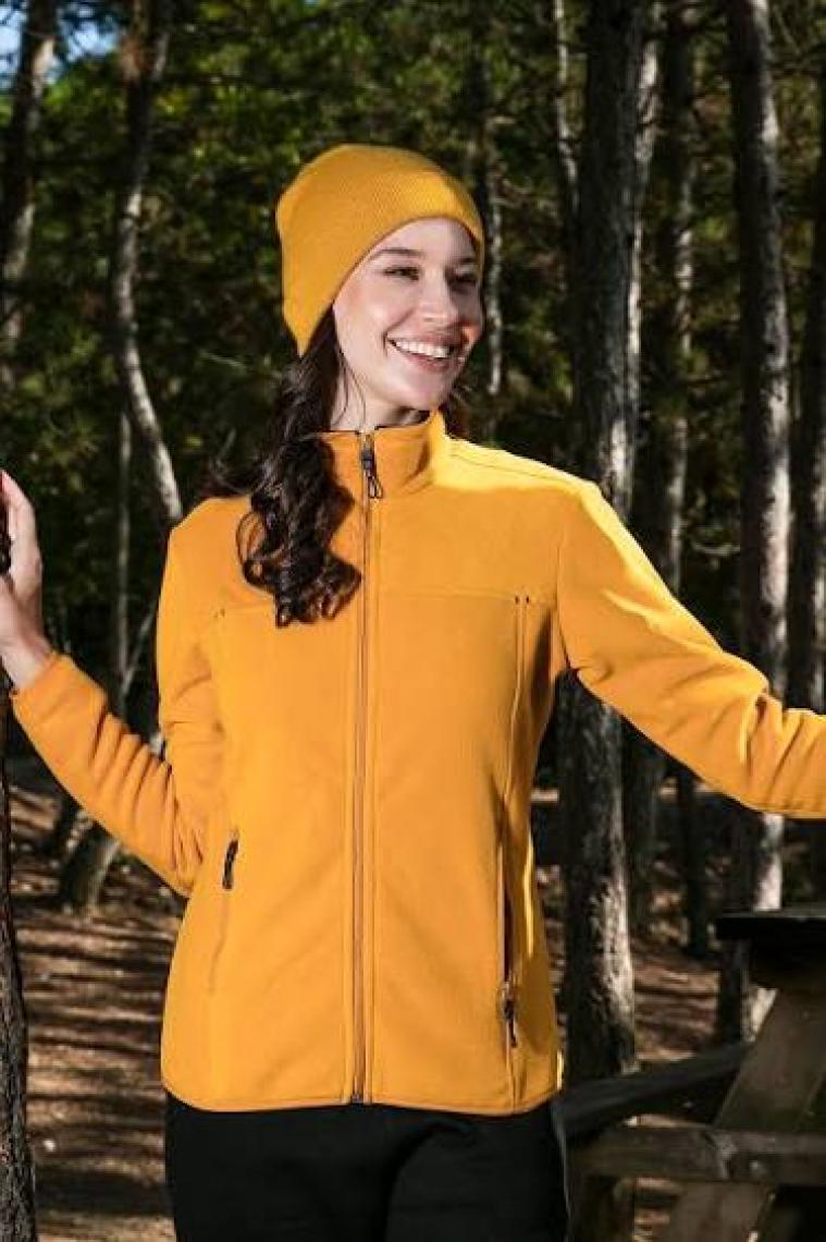 Lela Dik Yaka Fermuarlı Cepli Polar Hırka Bayan Polar 5907002