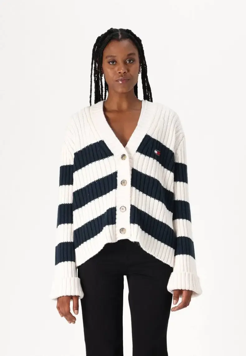 Tommy Jeans Beyaz Kadın Hırka Tjw Rwb Back Flag Cardıgan Ext