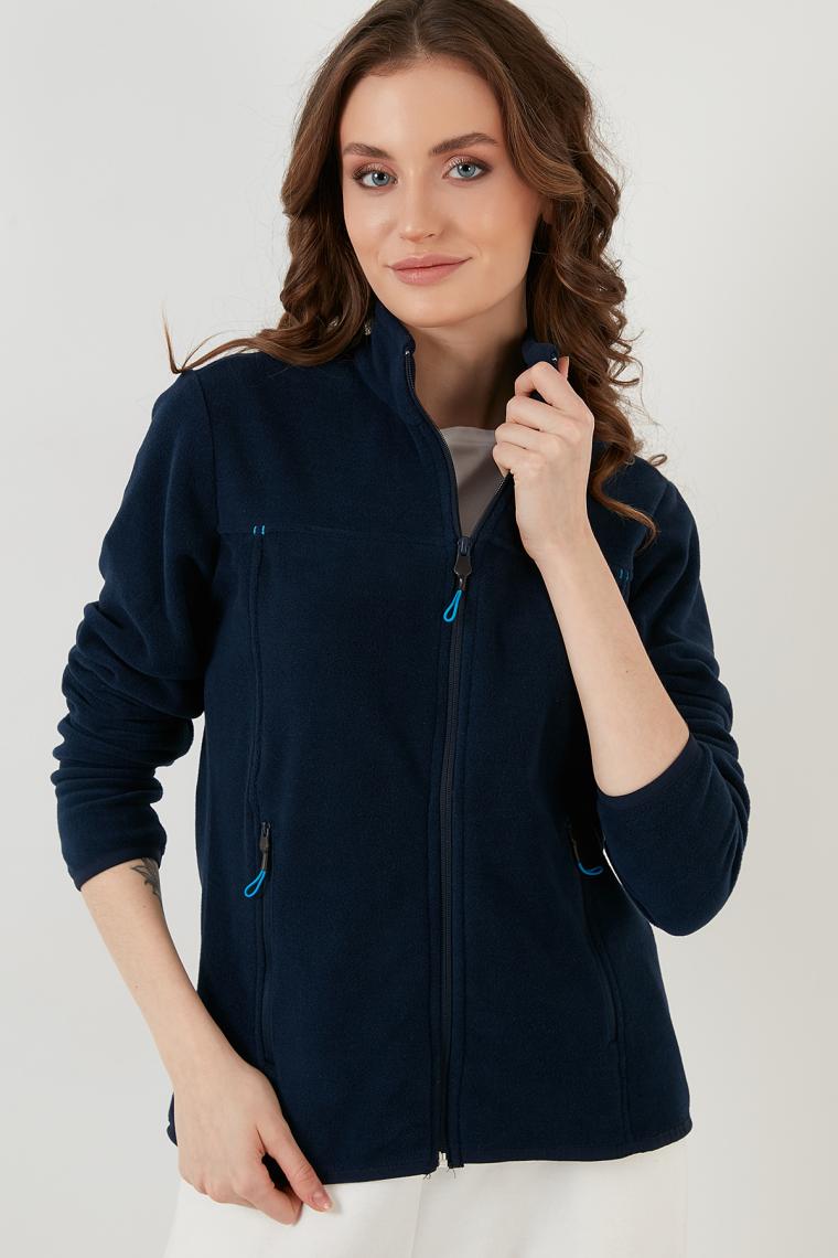 Lela Slim Fit Anti-Pilling Tüylenme Yapmayan Fermuarlı Cepli Polar Hırka Bayan POLAR 5907002