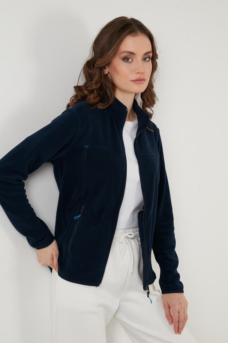 Lela Slim Fit Anti-Pilling Tüylenme Yapmayan Fermuarlı Cepli Polar Hırka Bayan POLAR 5907002
