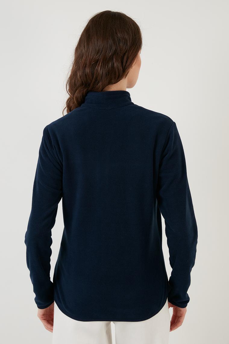 Lela Slim Fit Anti-Pilling Tüylenme Yapmayan Fermuarlı Cepli Polar Hırka Bayan POLAR 5907002