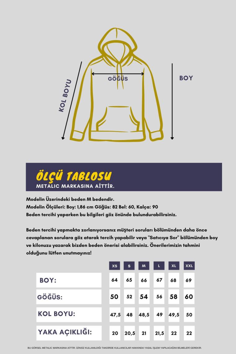 Mmetalic Kadın Haki Renk Kapüşonlu Basic Örme Sweatshirt