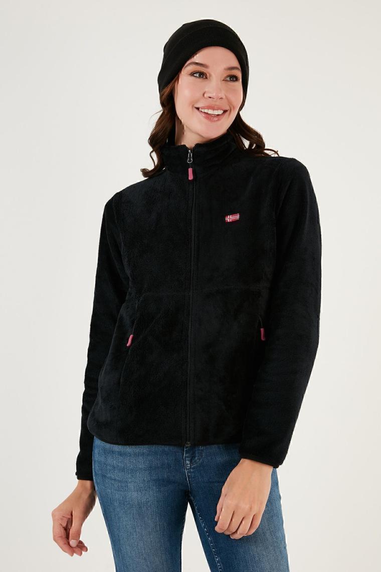 Lela Slim Fit Anti-Pilling Tüylenme Yapmayan Yumuşak Dokulu Fermuarlı Polar Hırka Bayan Hırka 5907017