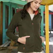 Lela Dik Yaka Fermuarlı Cepli Polar Hırka Bayan Polar 5907002